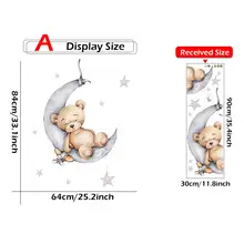 Baby Room Cartoon Bear Moon and Stars Wall Decals #6