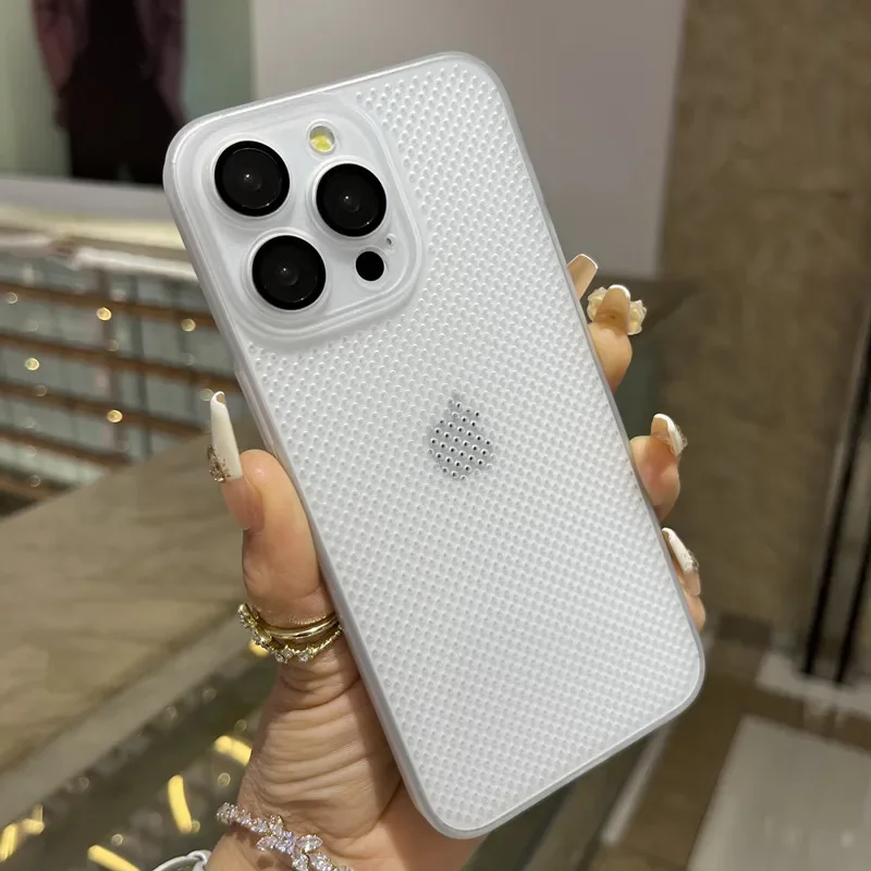 Wärmeableitung, atmungsaktive Kühlhülle für iPhone 16, 15, 14, 13, 12, 11, Pro Max Plus, ultradünn, matt, Netzstoff, hohl, schlank, harte Abdeckung – Detail 7