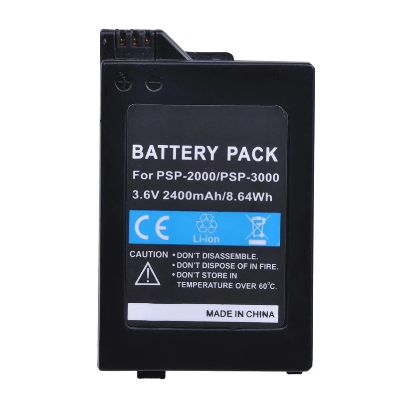 Replacement Battery for Sony PSP 2000 3000 PSP-s110 2400mAh 3.6V Li-ion High Capacity Rechargeable Battery for PSP Game Console