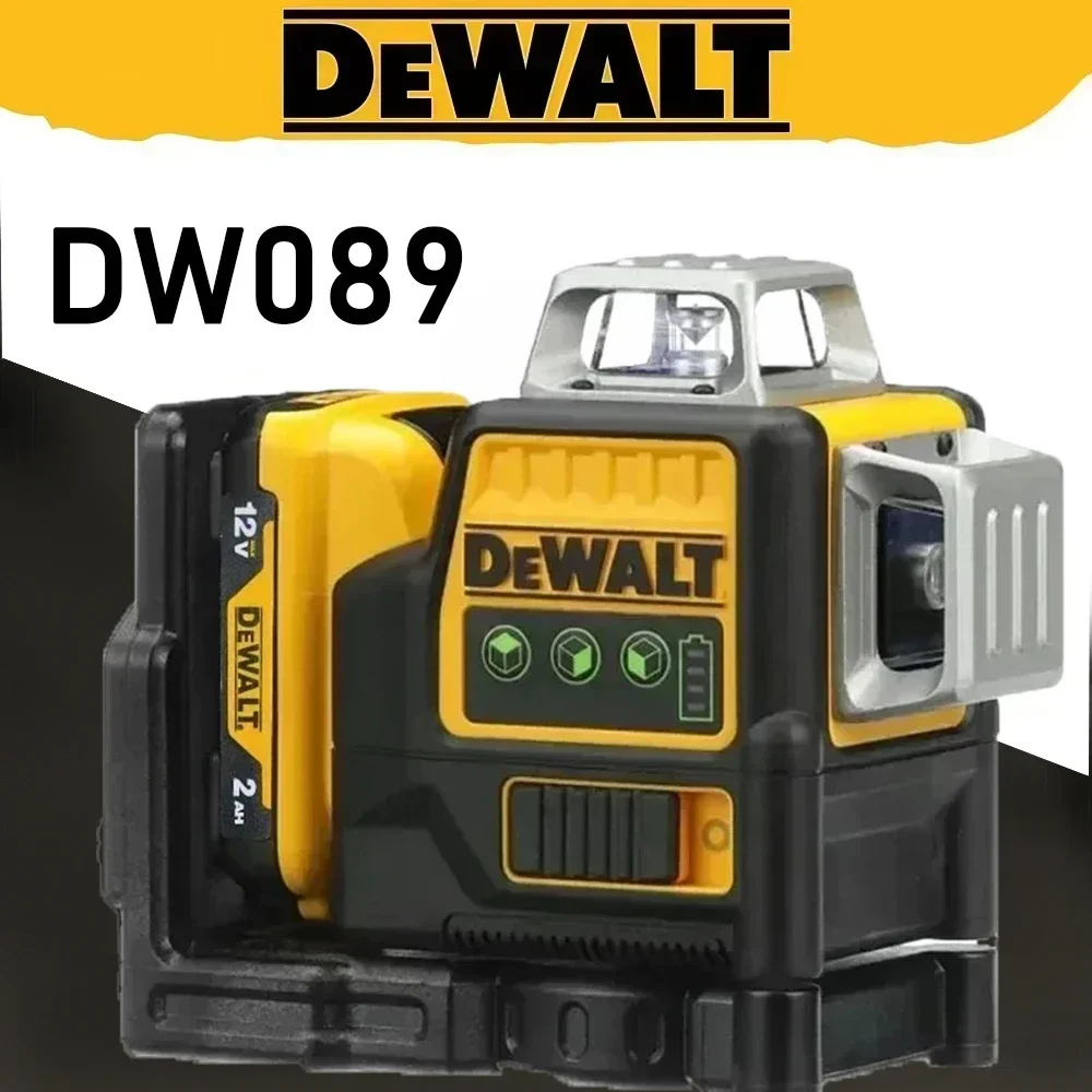 

2024 Dewalt DW089LG 3 Sides*360 12 Lines Laser Level Horizontal Green Light tool Meter Outdoor Degree Vertical 12V Battery