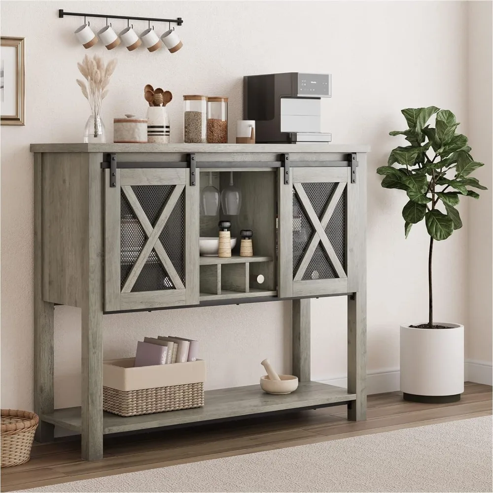 Buffet Storage Cabinet, Large, Gray