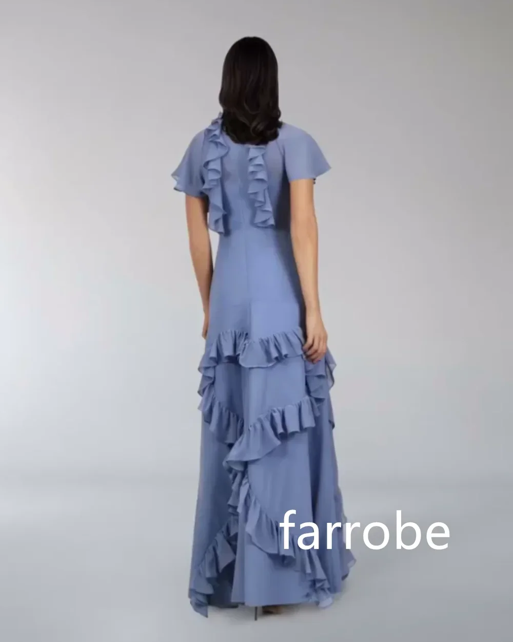 Robe de Bal Mi-Longue Plissée en Jersey de Style Moderne Personnalisé, Tenue de Bal Unisexe, Ligne A, Col Haut, Style Chinois, Formelle, Décontractée, Sim