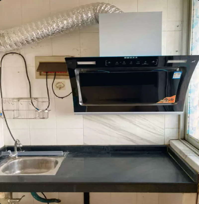 

220 В Haotaitai двойной двигатель вытяжка кухня сильное всасывание автоматическая очистка боковое всасывание DB