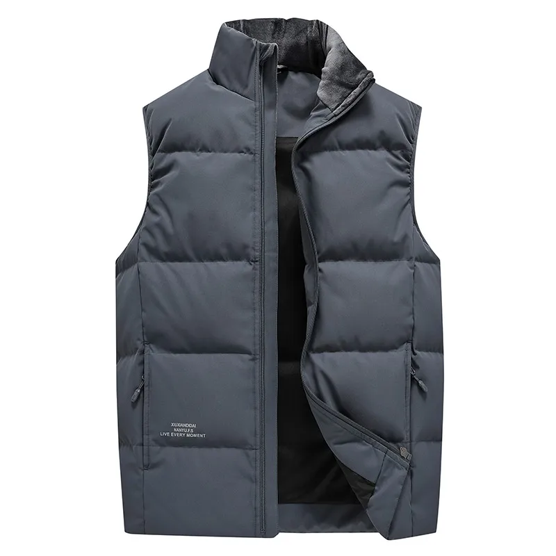 White Duck Down Vest for Men L to 8XL Solid Fashion Boutique Wind Proof Warm Keeping Large Size Wholesale on Hot.