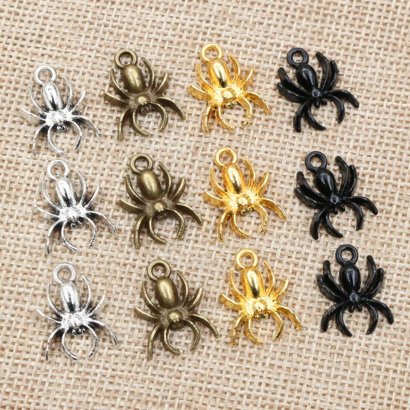 20 sztuk 17x14mm złoto brąz antyczny srebrny Plated pająk ręcznie robiony wisiorek: DIY dla bransoletka naszyjnik