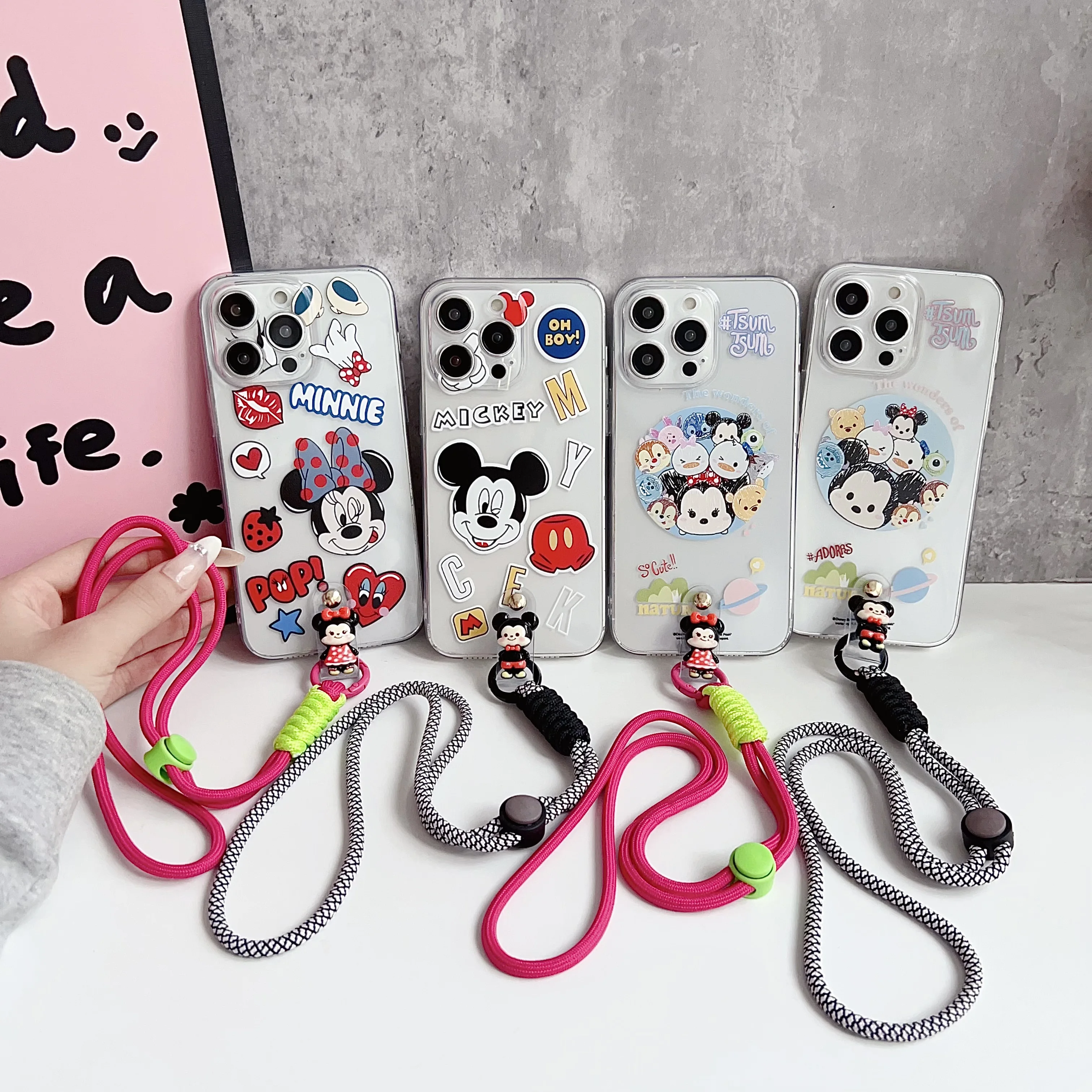 For OnePlus NORD 2 N20 CE 2 2T CE2lite ACE 2 Ace3V 10R Playful Minnie Case With Rope