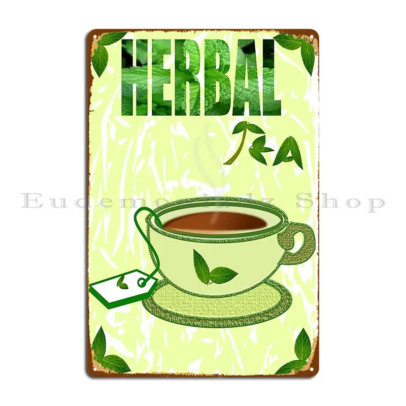 Herbal Tea Mint Metal Plaque Poster Printing Club Pub Pub Garage Tin Sign Poster