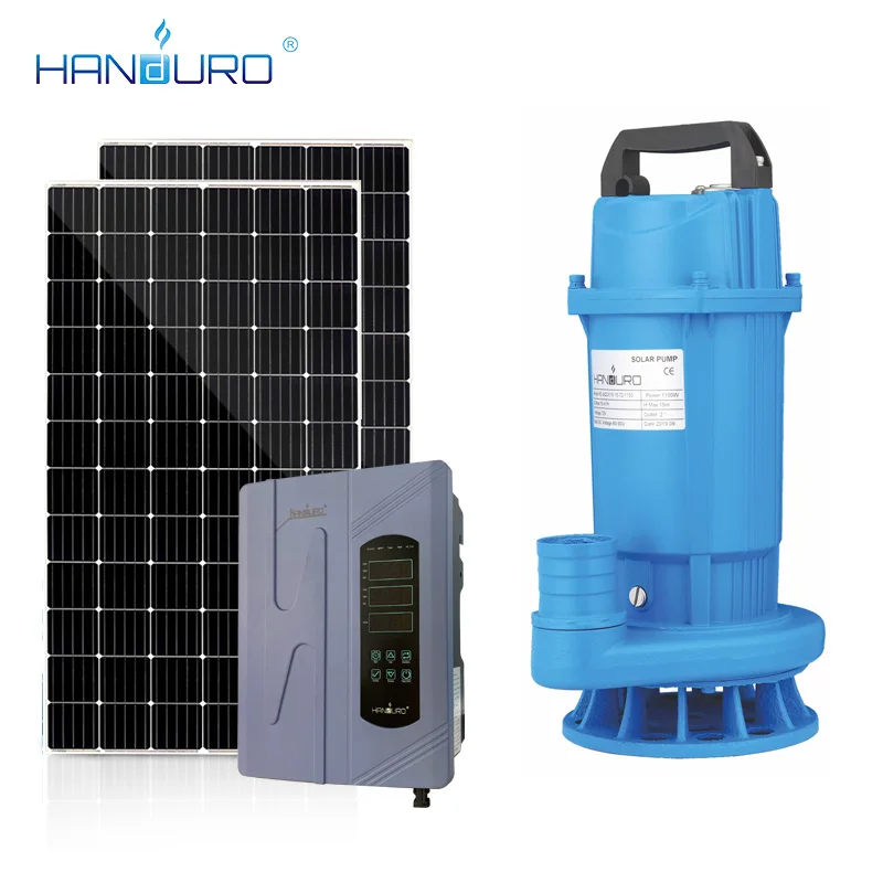 

Handuro 110V 750W 1Hp AC DC Solar Submersible Sewerage Sewage Water Pump