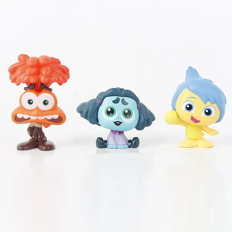 9 Pcs/Set New Inside Out 2 Action Figure Toy Sadness Joy Anger Disgust Fear Model Doll Cake Decorative Desk Ornament Kids Gift