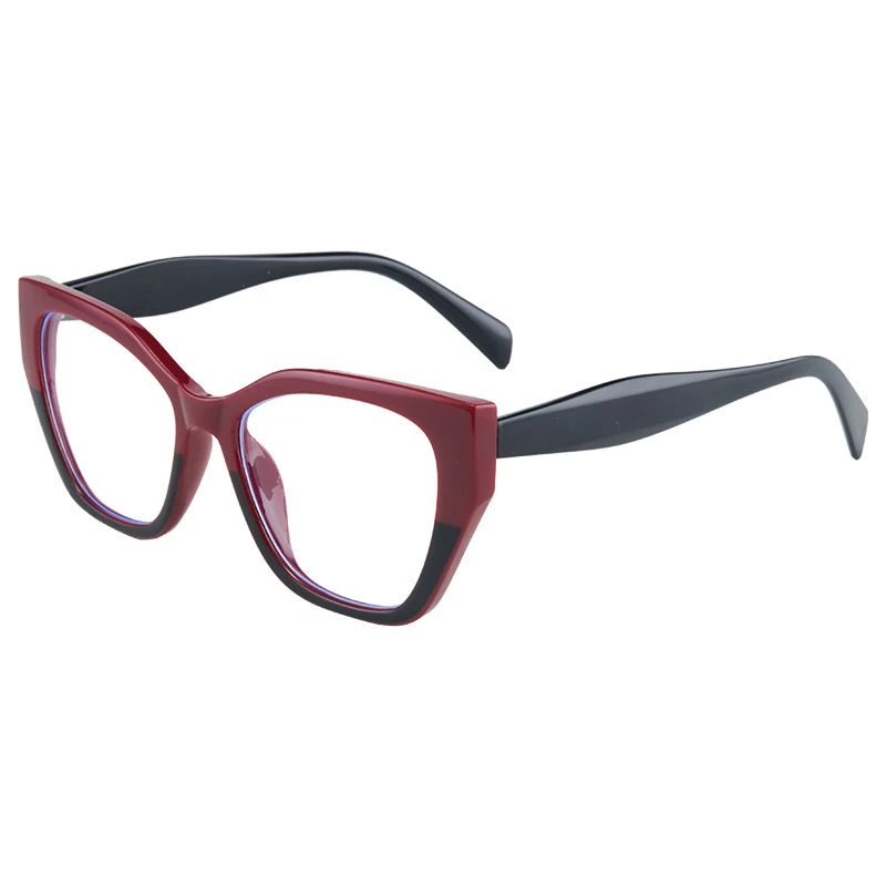 2024 New Fashion Cat Eye Glasses Trendy Personalized Contrast Color Stitching Anti-Blue Light Glasses image 5