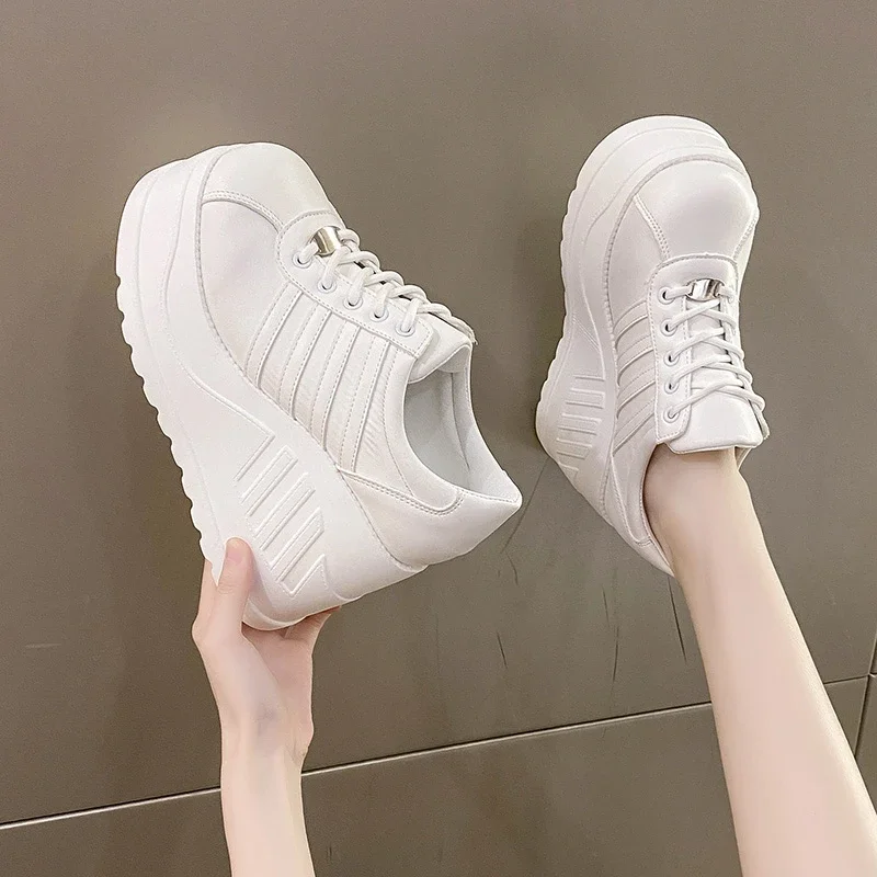 New Brand Punk Street Fashion White Gothic Style Girls Cosplay Platform High Heels Sneakers Wedges Shoes Woman Pumps Big Size 43