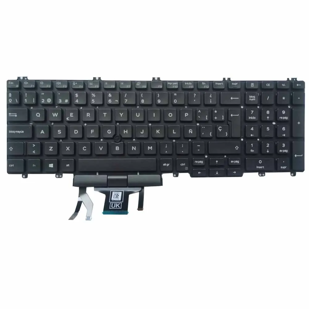 Keyboard berlampu latar Prancis/Spanyol/AS UNTUK Dell Precision 3500 3501 3541 5500 lintang 5510 E5500 5511 5501 dengan stik Mouse 0XPYPV