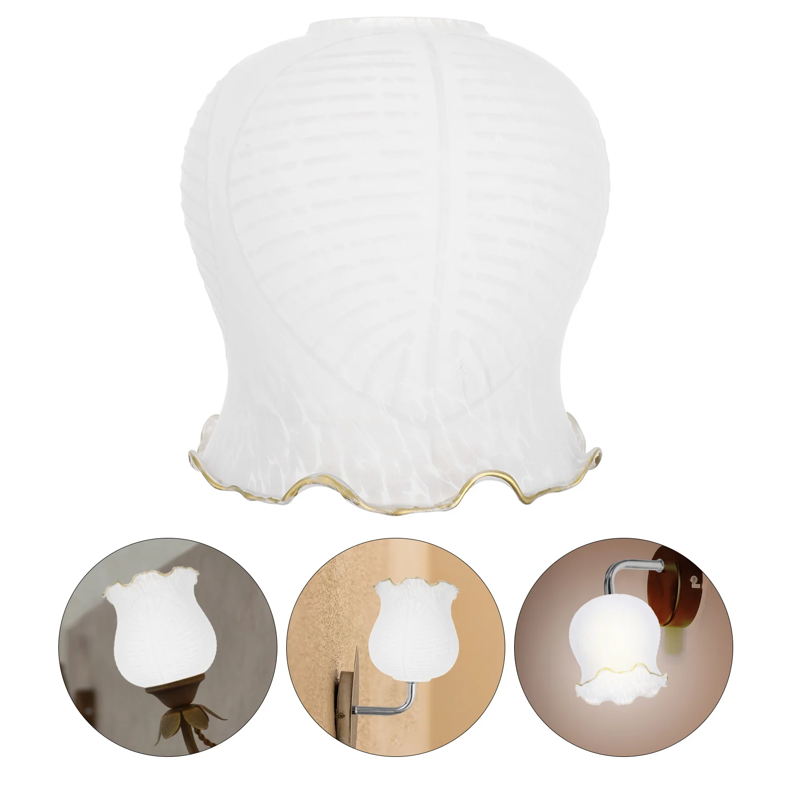 

1Pcs Frosted Glass Lampshade Sturdy Lamp Cover Simple Home Light Accessory Bedroom Library Decor Frosted Glass Light Cover