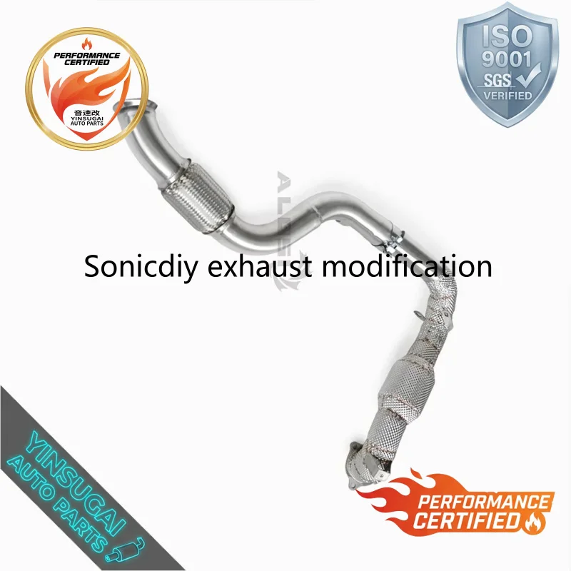 Cuski High Flow Heat Insulated Catted Downpipe For Mercedes B180 B200 W246 M270 1.6T 2012-2015 SS304 Perfect Fit view 5