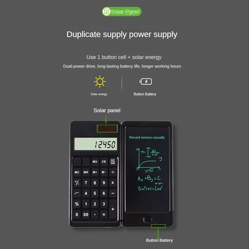 6.5 Cal Mini kalkulator na baterię słoneczną cyfrowy Tablet graficzny notes LCD z przenośnymi kalkulatorami rysika