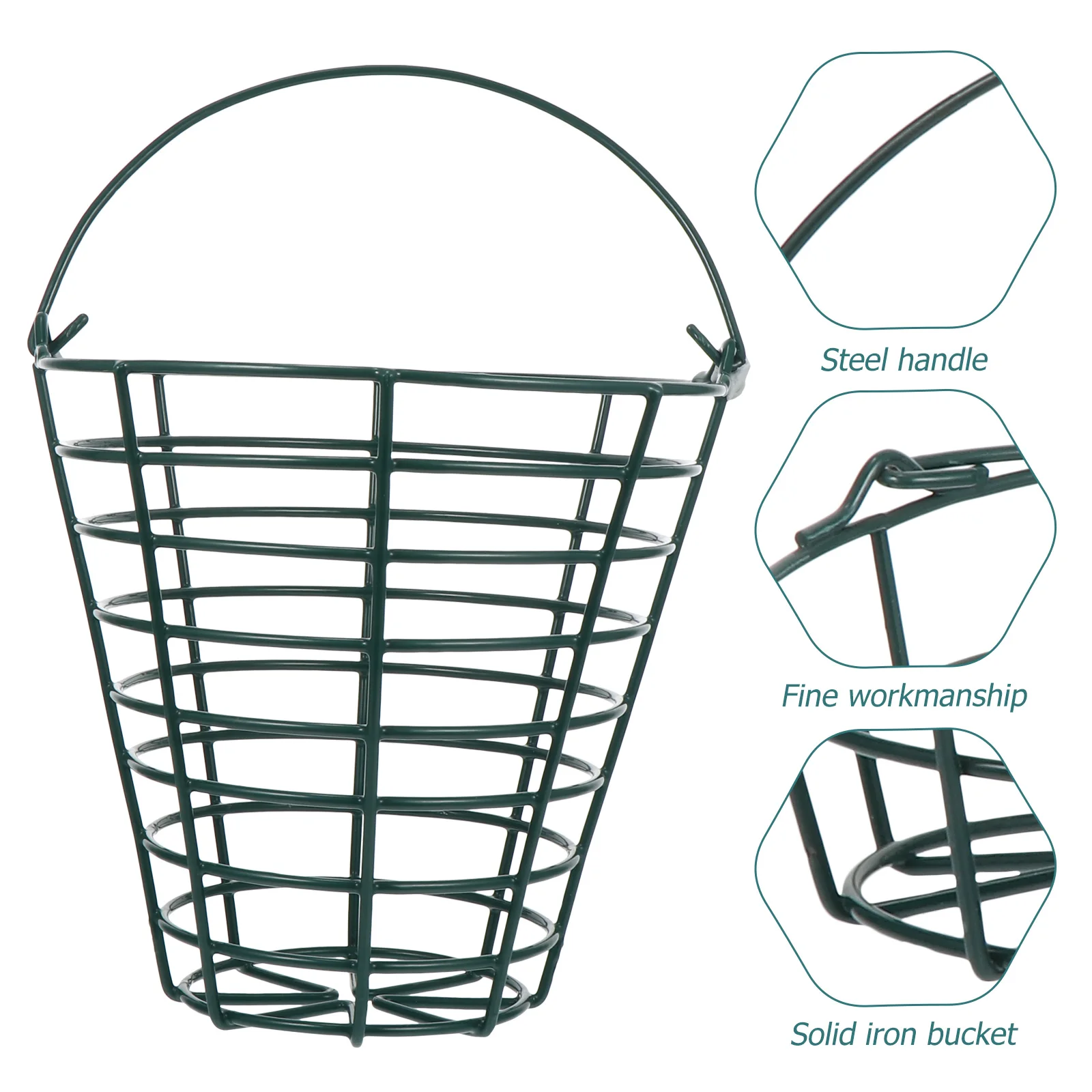 

1pc Stainless Steel Golf Ball Basket Large Capacity Storage Container For Outdoor Cleaning Durable Metal Carrying Basket