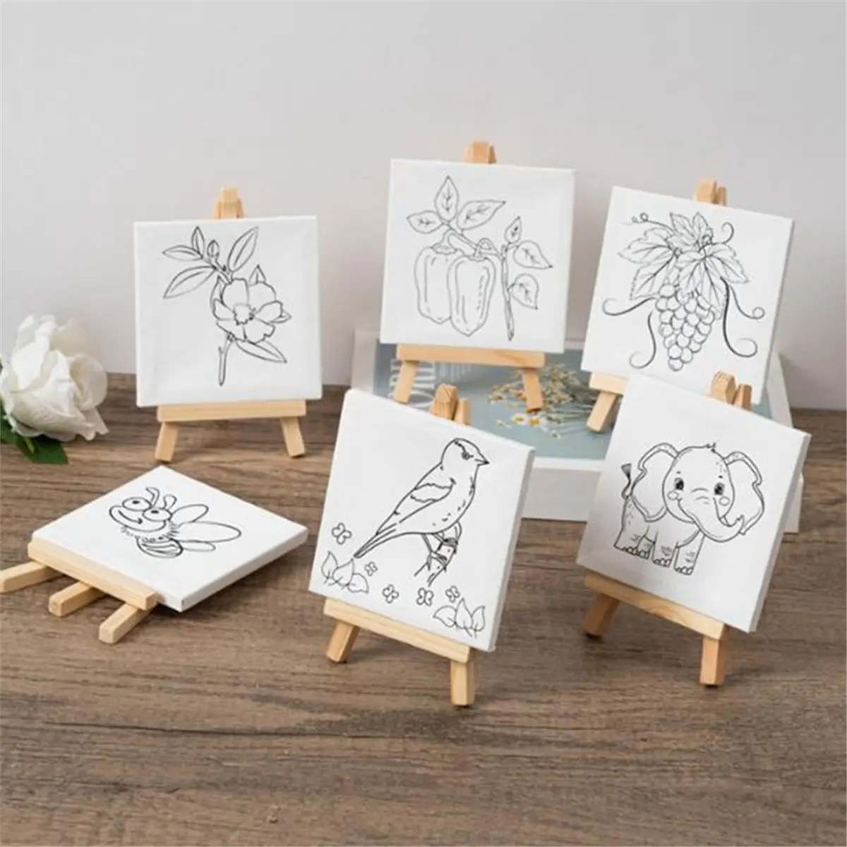 update. Tabletop Easel with Painting Frame and Canvas, Mini Painting Easel for Kids and Adults, Small Wooden Stand for Painting