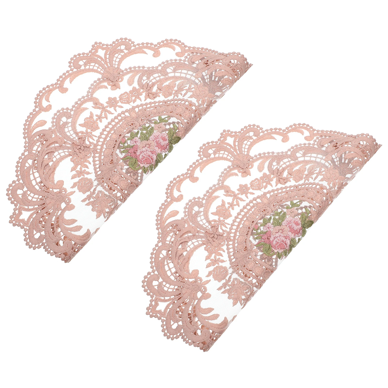 

2pcs Milk Lace Placemat Light Reusable Lace Mat Brown Coaster Table Mat Reusable Home Decor ElegantVintage Mats