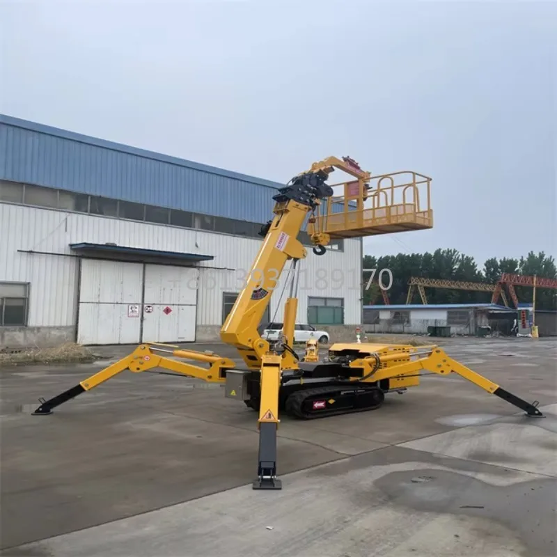 رافعة عنكبوت صغيرة 3 طن زاحفة ذاتية الدفع هيدروليكية تلسكوبية ذراع لاسلكي للتحكم عن بعد شهادة CE #6