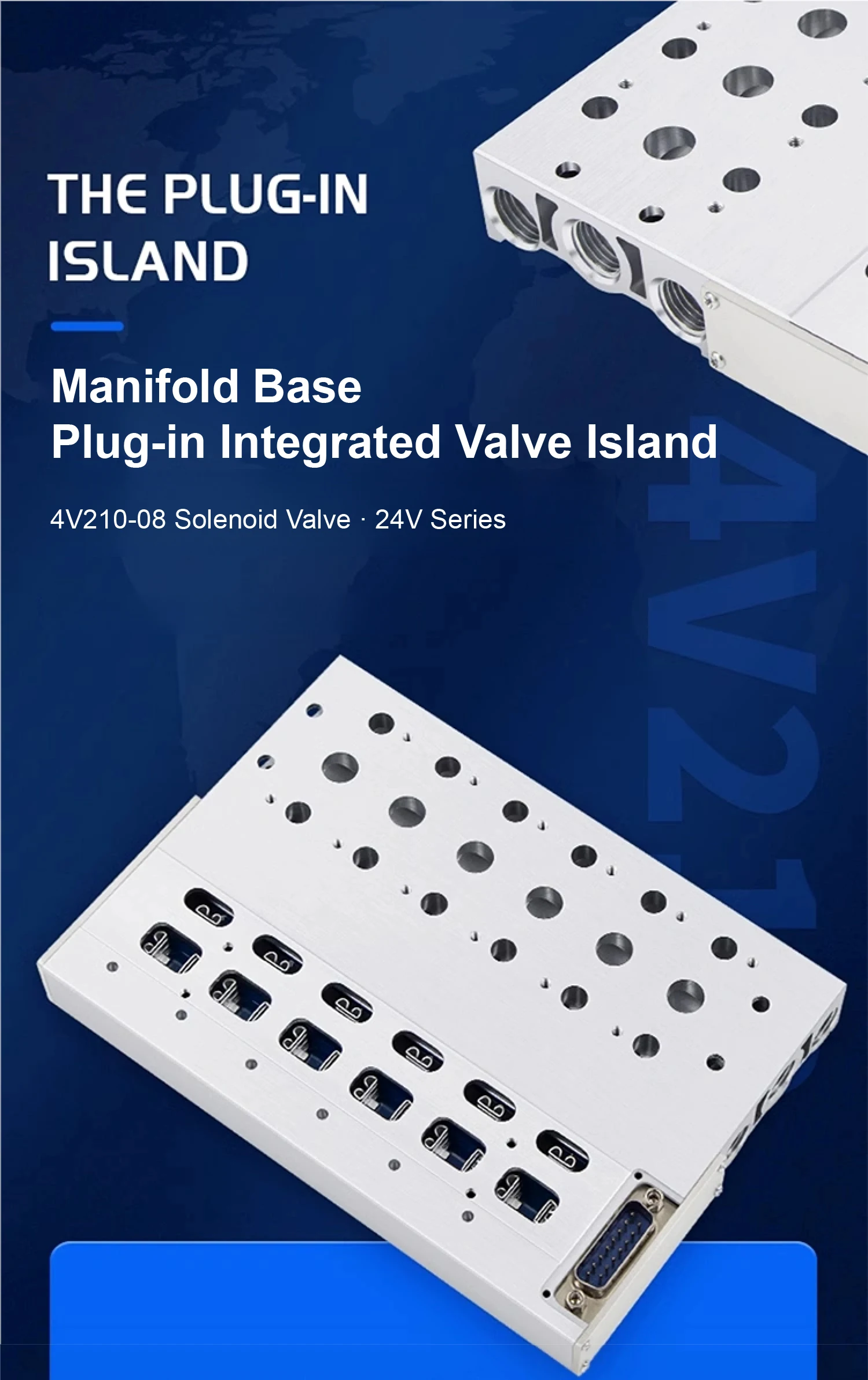 Detalhe 1 de Válvula solenoide 4V110‑06 Pneumática