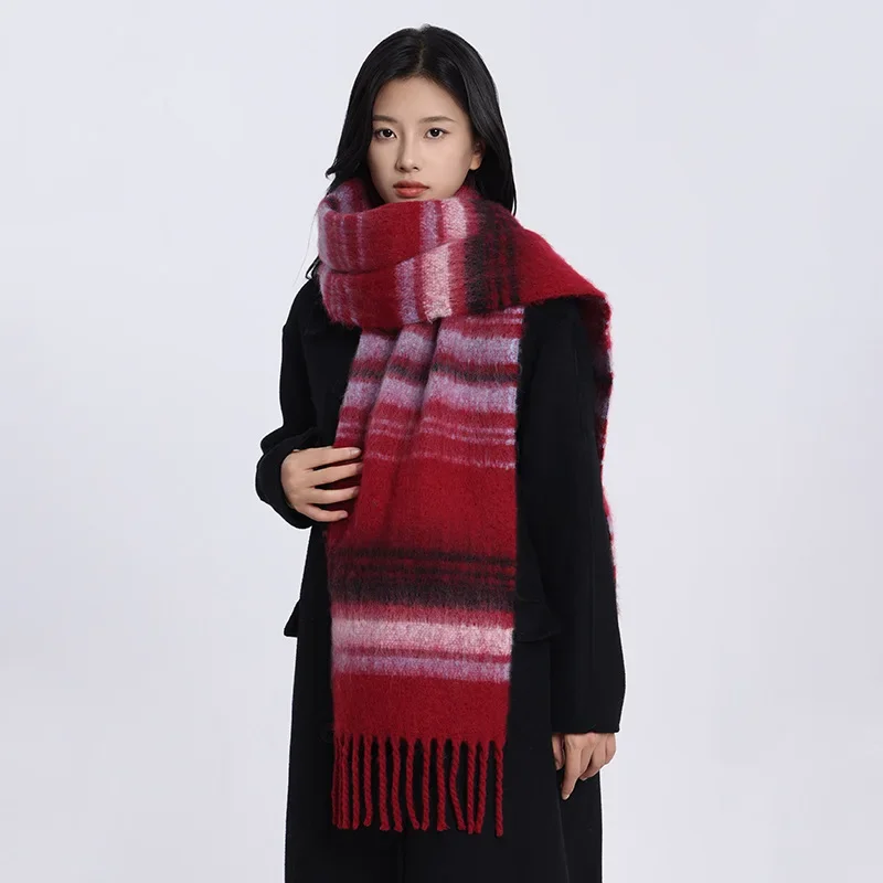 2024 Colorful Scarf For Women/Female Thickened Shawl Autumn And Winter Geometric Scarfs Shawl Fall And Winter Design