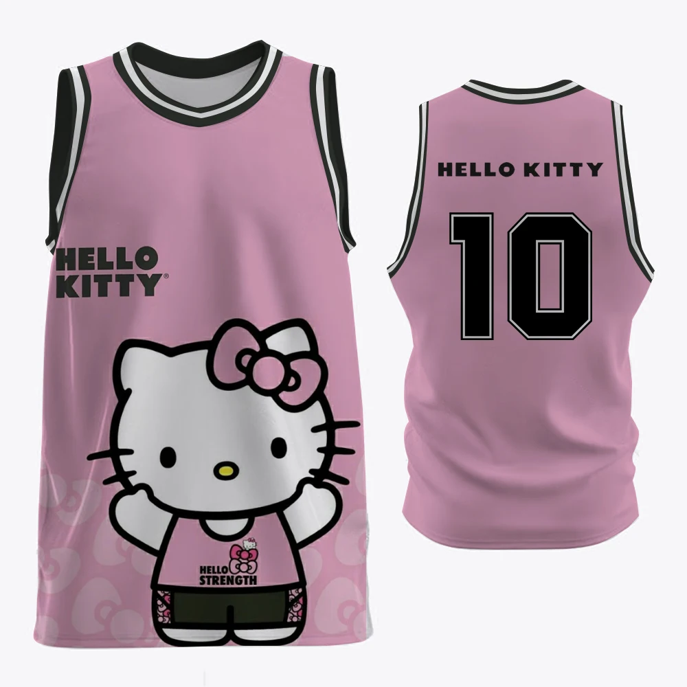 

Hello Kitty printed adult football quick drying sports vest size 10 youth sports basketball football team jersey top