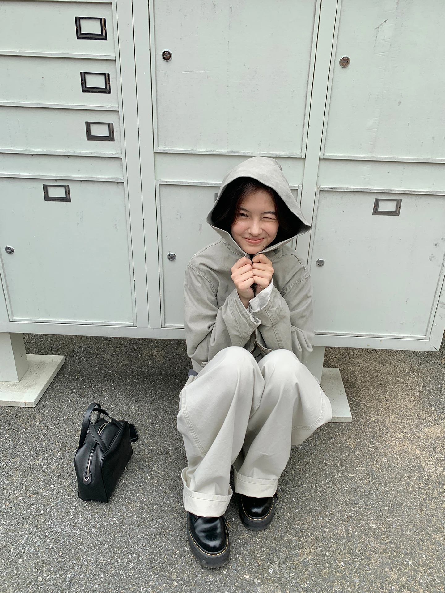 

Vintage Waed Cotton Barn Jaet ort Outerwear for Women Loose Fit Long Sve Zipper Closure Plain Color Workwear Coat