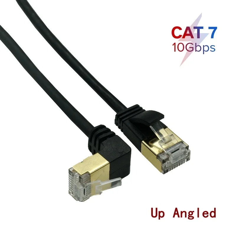 90 Degree Up Down Left Right Angled CAT6 CAT7 UTP Ethernet Network Cable RJ45 Patch LAN Short Cable For Laptop ADSL Modem