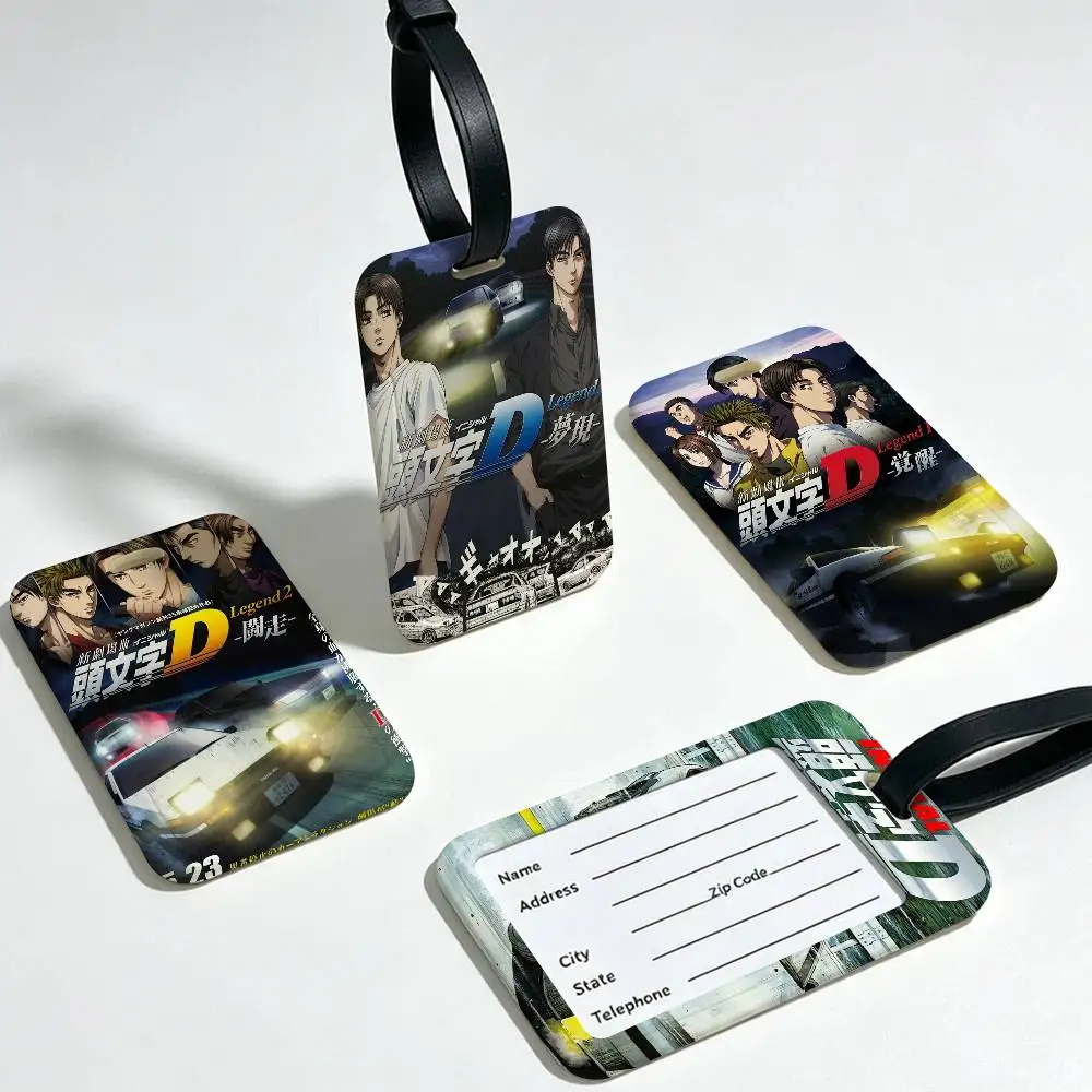 I-Initial D AE86 JDM Car Travel Anti lost Name Tag PVC Information Card Holder Waterproof Luggage Baggage Label