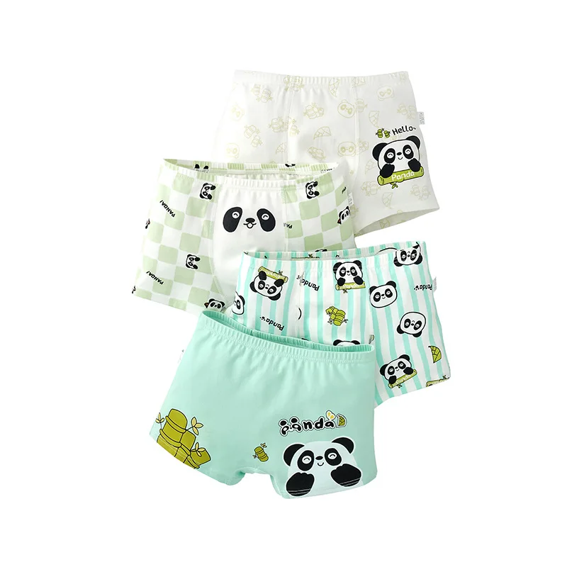 Boys Cotton Underwear 100% Soft Breathable Cartoon Dinosaur Shorts Kids Boxer Briefs 4-14 Years Comfortable Underpants