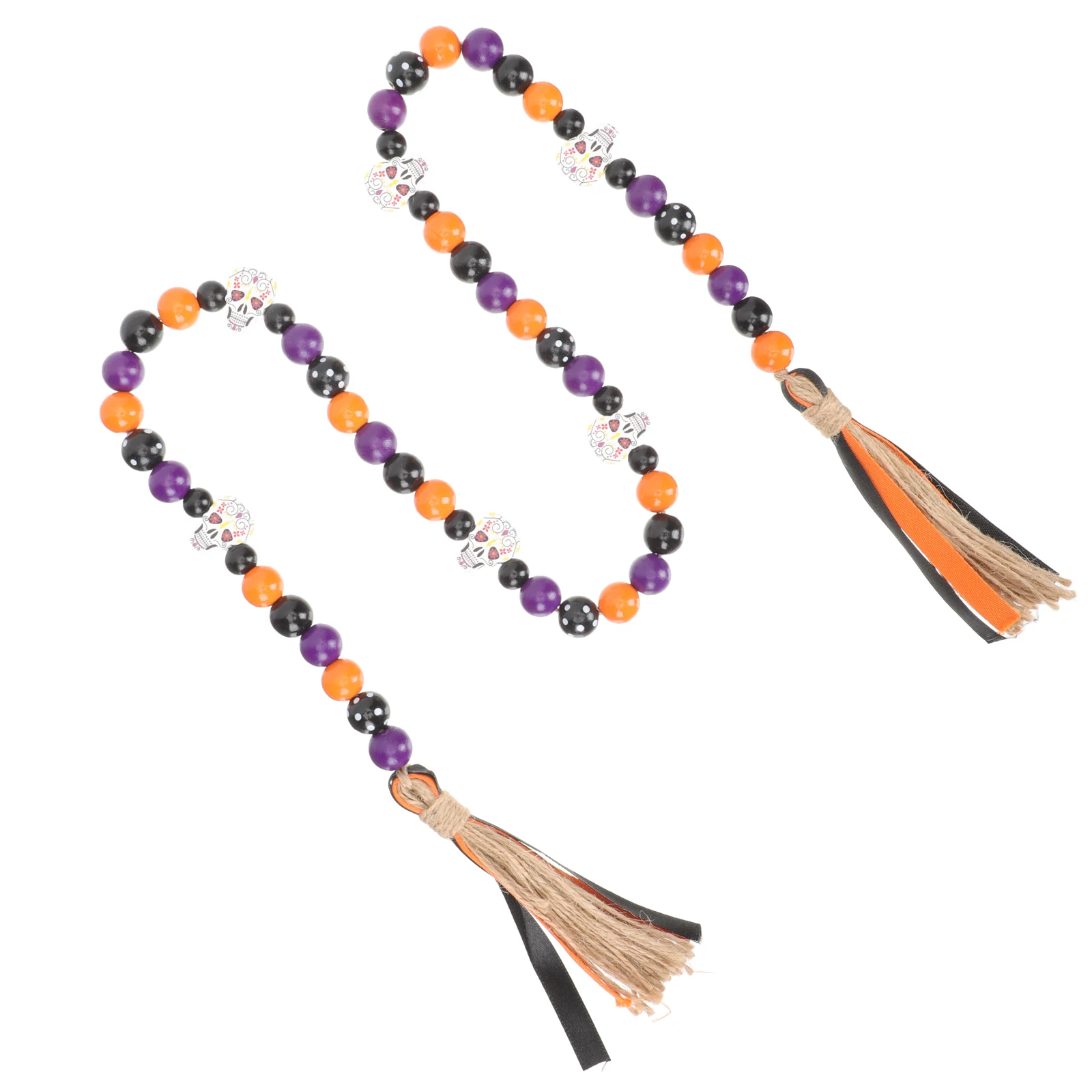 

Farmhouse Wooden Beads Garland Halloween Decor Pendant Home Decoration Wall Hanging Premium Wood Hemp Rope for Room