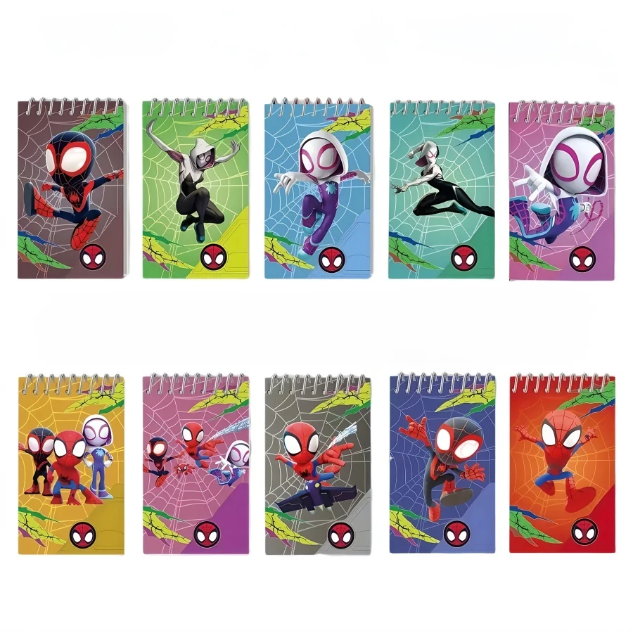 

10PCS,Set: Brand New Spider-Man Superhero Sticky Notes & Notebooks—Compact and Portable, Perfect for On-the-Go Writing.