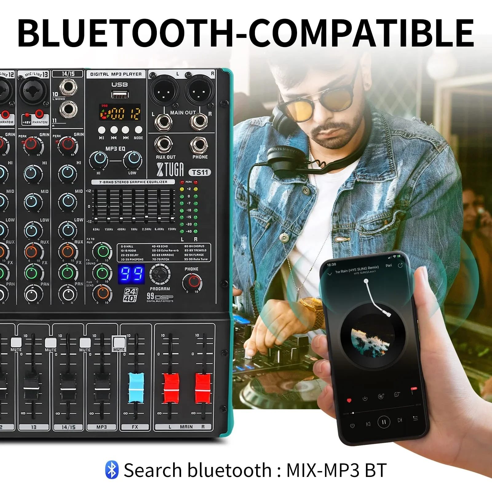 2026 TS15 New Arrivals Sound Mixer Updated 15 Channel Series Blue Tooth Function Audio Mixer Console