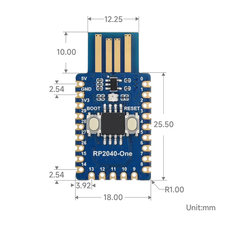 RP2040-One placa de desenvolvimento do microcontrolador python 4mb flash usba base porto no módulo raspberry pi rp2040