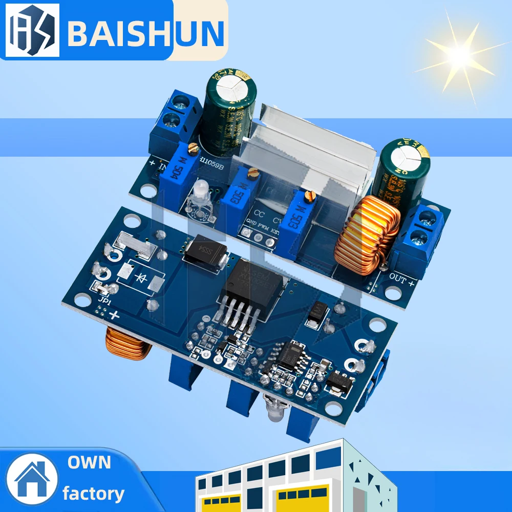 Módulo Step-Down XL4005: Conversor Buck DC-DC 5A com Proteção Automática, CC/CV Ajustável para Carregamento de Lítio