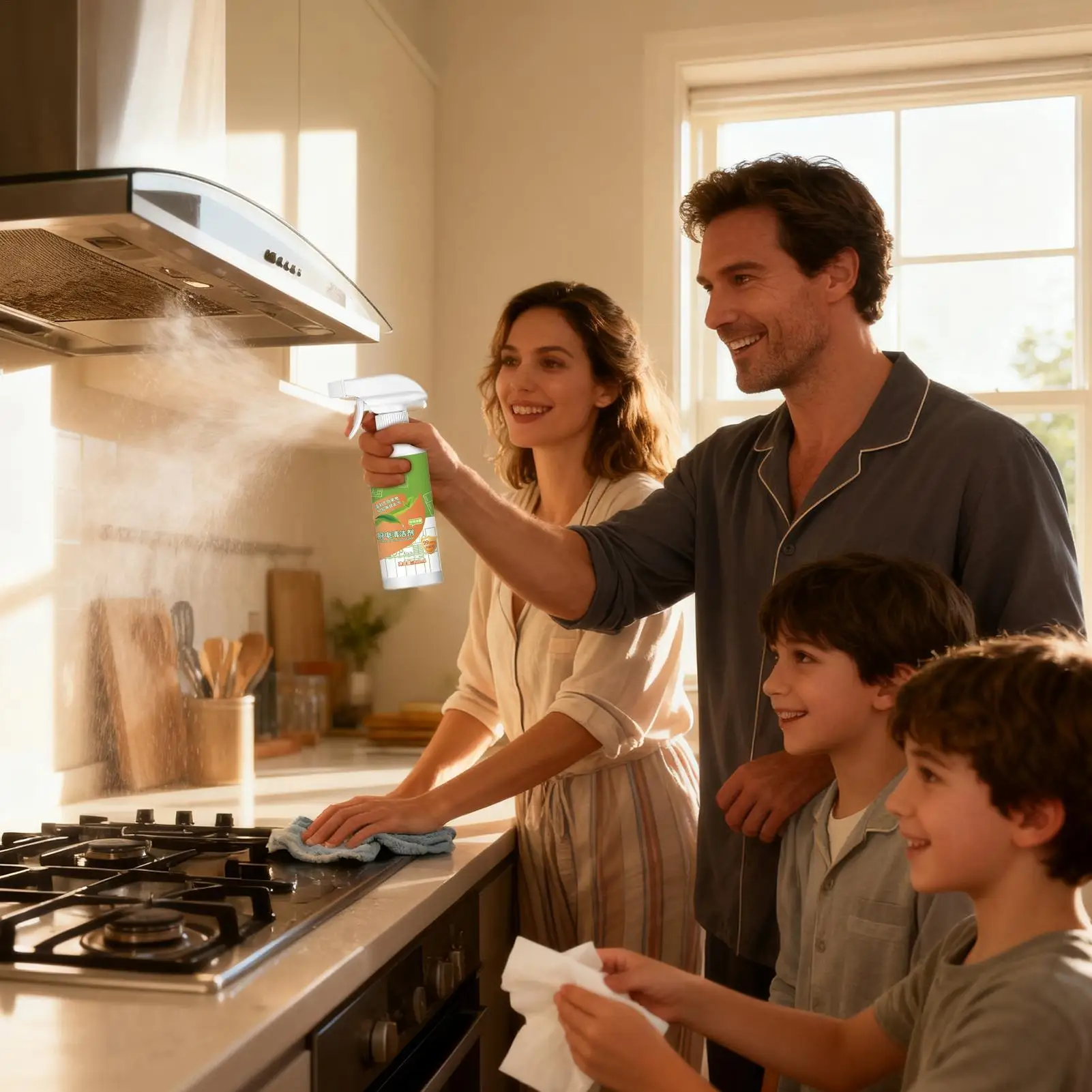 Potente limpiador en aerosol desengrasante para cocina, para grasa tenosa en Campana Extractora, horno, microondas, freidora de aire, nevera, limpieza profunda
