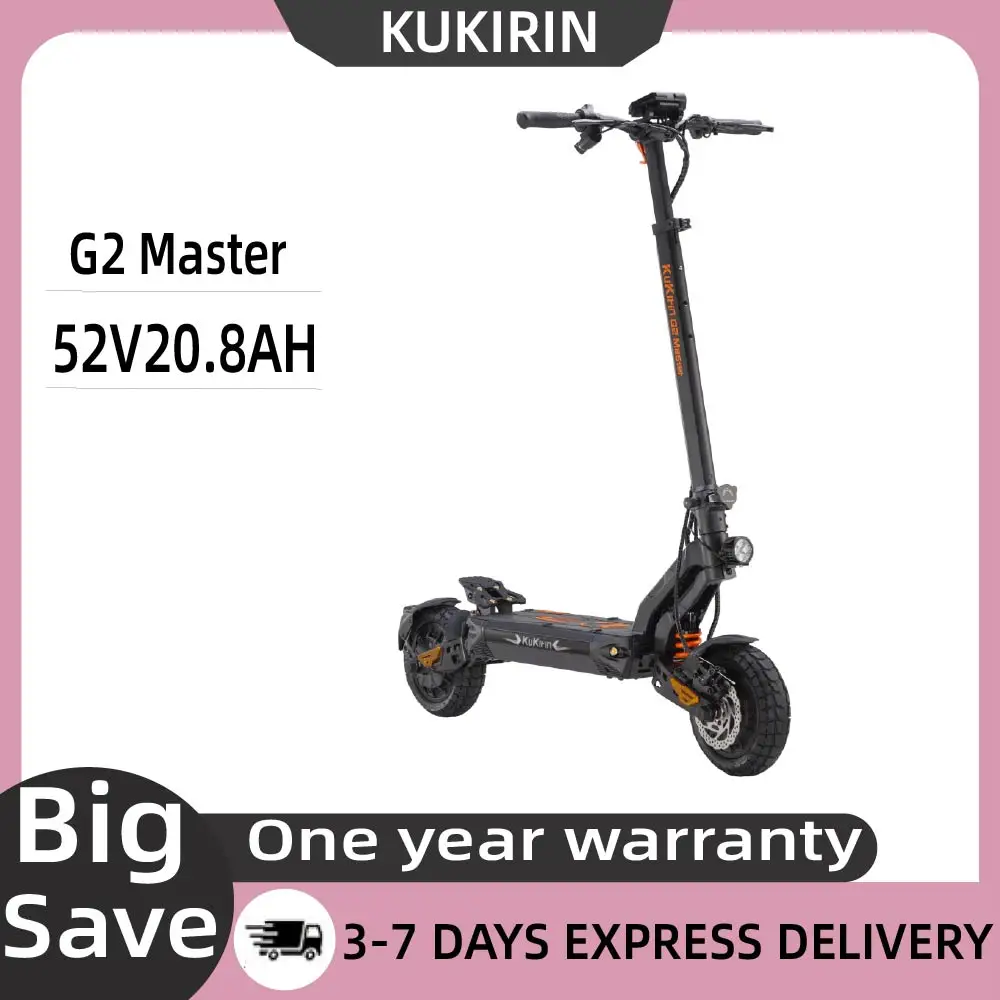 G2 Master Elektroroller für Erwachsene, Dual-Motor All-Terrain E-Scooter, 52V20.8AH Akku, 10-Zoll-Reifen, faltbarer E-Scooter