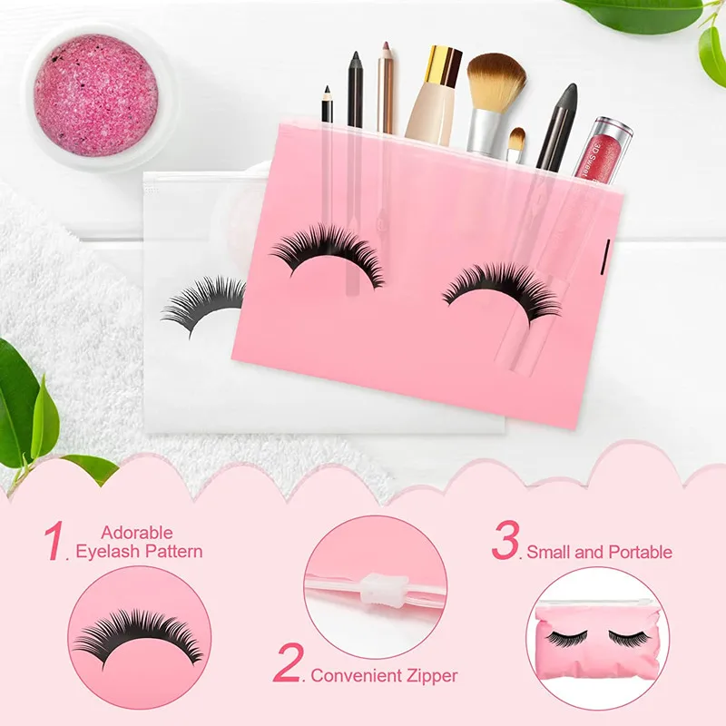 Portable Travel Pouches Toiletry Bags Waterproof Eyelash Aftercare Bags Makeup Bags Reusbale Cosmetics Packaging Organizer