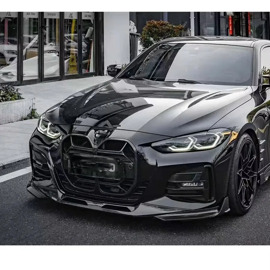 لسيارات BMW 4 Series G26 425 440li ألياف الكربون المصد الأمامي للسيارة كلبشة سبويلر الناشر الجبهة الشفة الذقن أربعة أبواب طقم الجسم