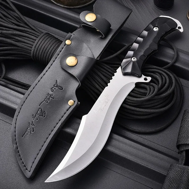 Outdoor straight knife, high hardness stainless steel camping knife, camping knife, portable small knife, outdoor survival knife