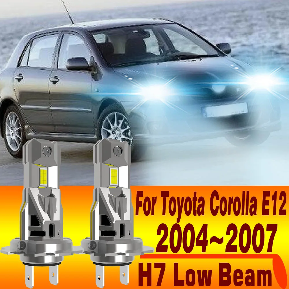

2 шт. H7 светодиодные фары Canbus высокой мощности H18 автомобильная лампа 6000K белого света мото диодная лампа 12 В 55 Вт для Toyota Corolla E12 2004 ~ 2007