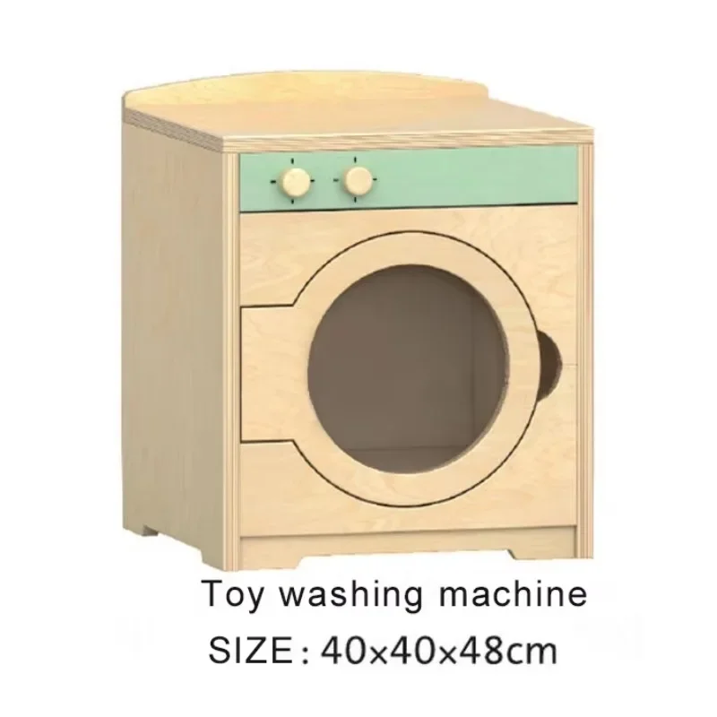 New solid wood simulation kitchen combination cabinet kindergarten children's wooden toy storage