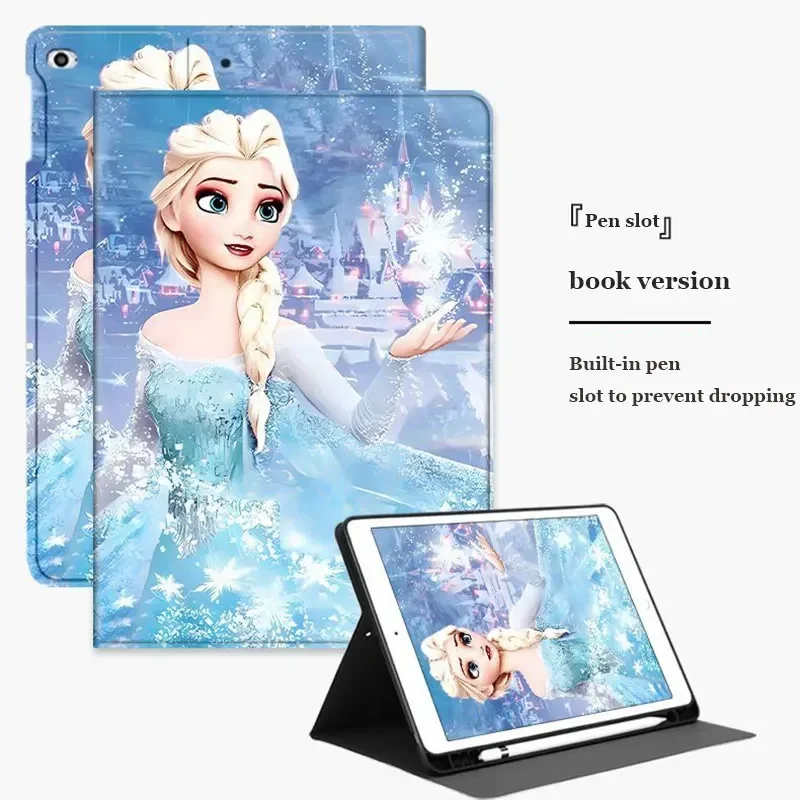 Elsa Ipad Case for Ipad 10th Generation Case 9/7/8th 9.7in 10.9in 2018/2017/ 4/5 Mini 1/2/3/4/5 Tablet Case Silicone Smart Cover