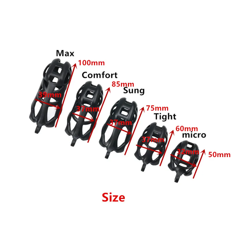 New Upgrade Male Chastity Device With 4 Penis Rings,Resin Cobra Cock Cage,Chastity Belt,Penis Lock,Sex Toys For Men