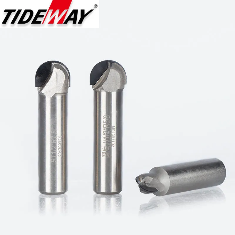 Tideway 1pcs Diamond Round Cove Box Router Bit PCD CVD Coating End Mill Milling Cutter Tools for Wood 1/2 Shank Round Nose Bits