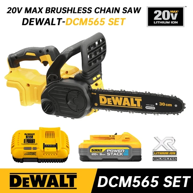DEWALT 20V Cordless Brushless Chain Saw Wood Cutter Machine Rechargeable Engraving Saw Garden Cutter Power Tool DCM565 Kits AliExpress