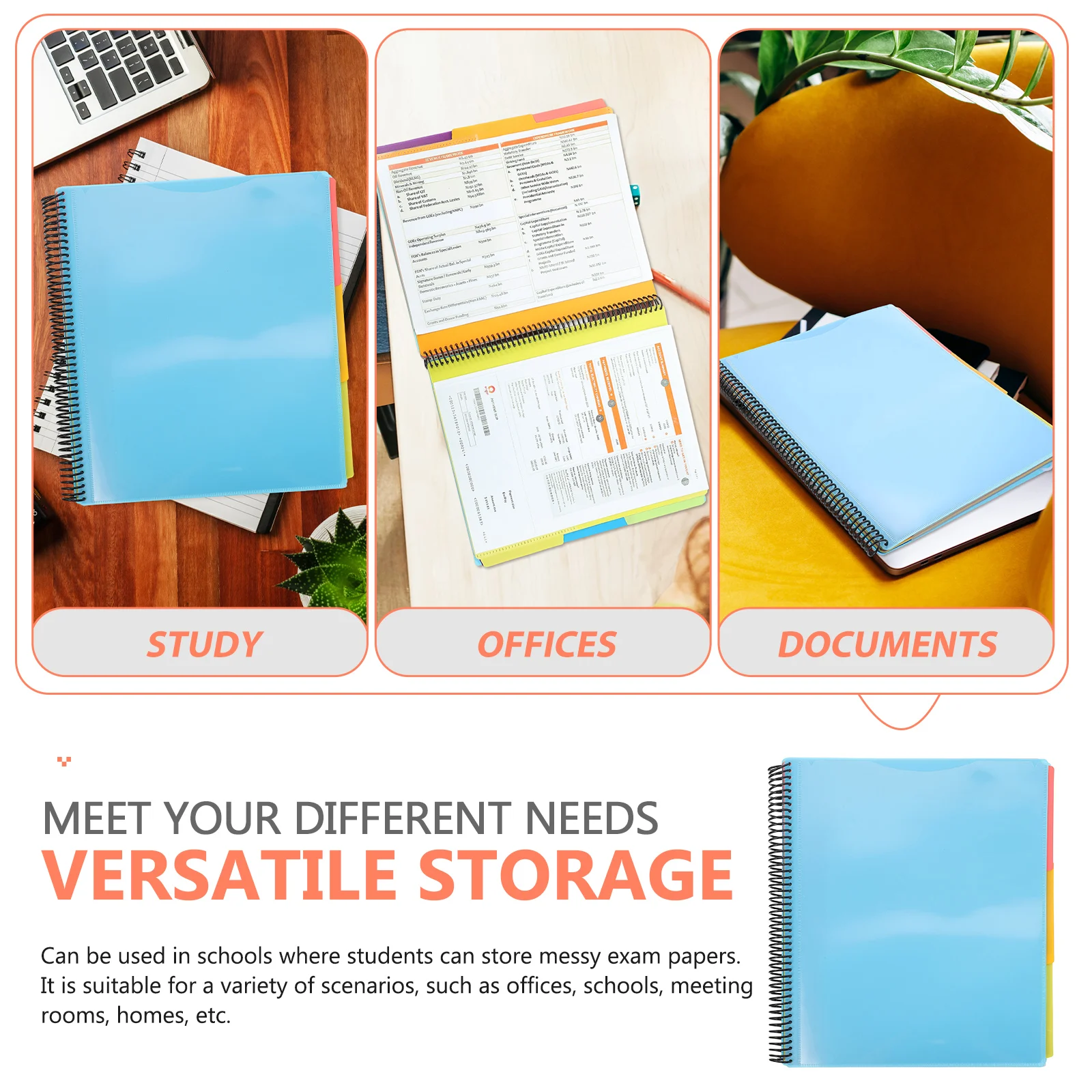 

Папка для файлов на катушке, пластиковый органайзер для документов, офис, школа, конференц-зал, держатель для хранения бумаги, портативная легкая папка