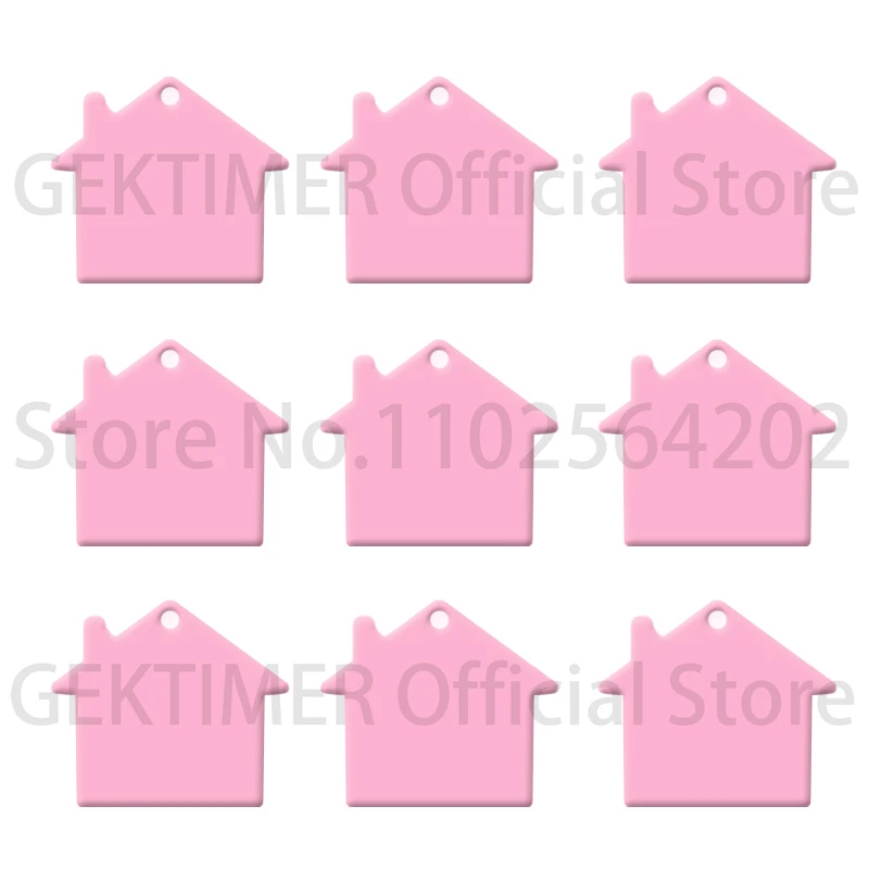 GEKTIMER 100 Piece Pet ID Tag Aluminum House-Shaped 7