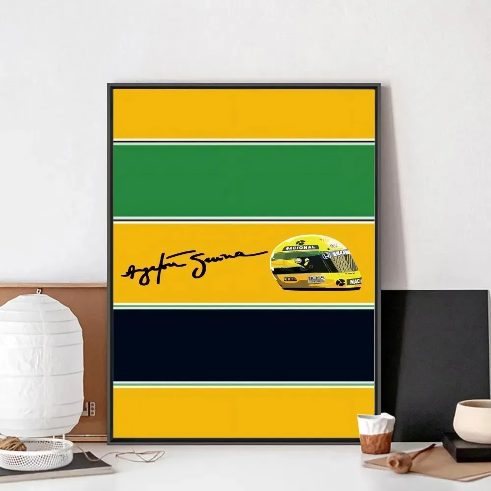 F1 Ayrton Tacing Driver Senna Poster No Framed Club Bar Paper Vintage Poster Wall Art Canvas Painting Bedroom Room Home Decor image 3