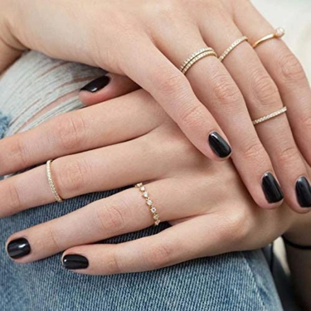 Trumium 2 mm 925 Sterling Silber Ringe für Damen, mit Zirkon eingelegt, halb ewig, stapelbarer Ring, edler Schmuck für den Hochzeitstag – Detail 9